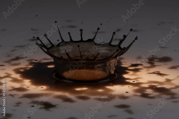 Obraz Black paint drop on a White background