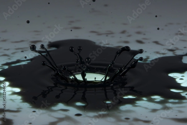 Obraz Black paint drop on a White background