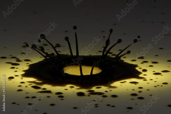 Obraz Black paint drop on a White background