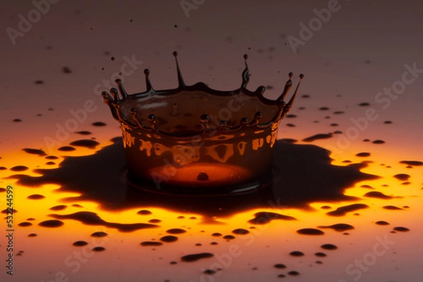 Obraz Black paint drop on a White background