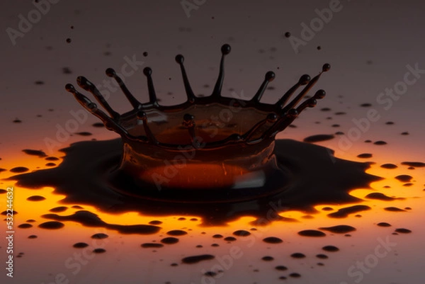 Obraz Black paint drop on a White background