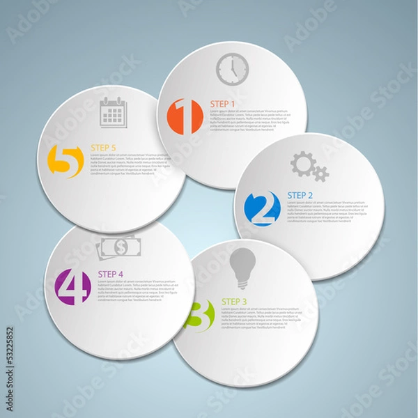 Fototapeta Set of round Vector steps template