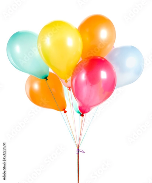Fototapeta Colorful balloons isolated on transparent background