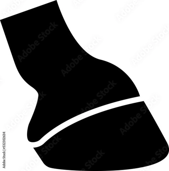 Obraz Hoof icon. Animal hoof. Horse shoe vector icon illustration isolated on white background.