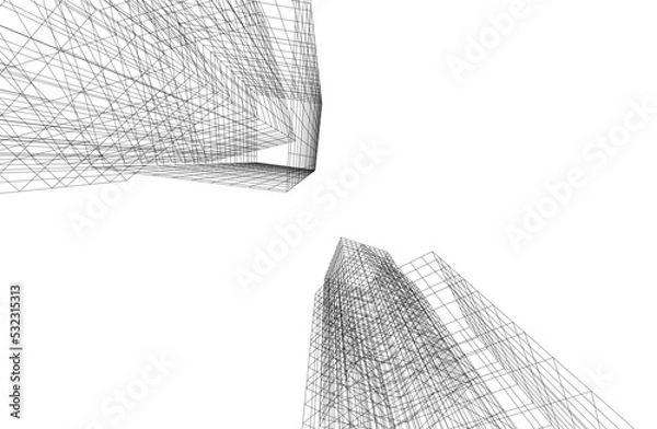 Obraz Modern architecture vector 3d illustration