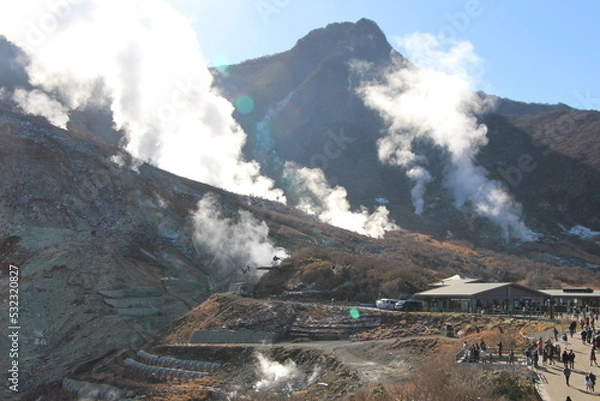 Obraz 大涌谷の景色