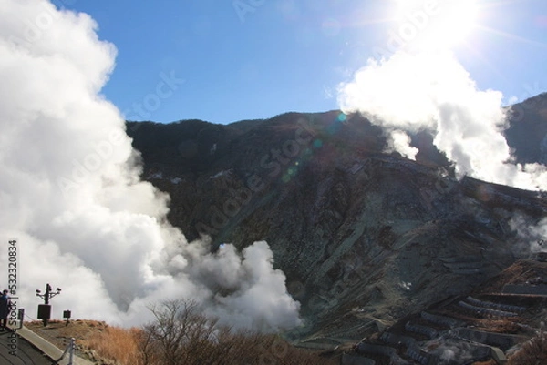 Obraz 大涌谷の景色