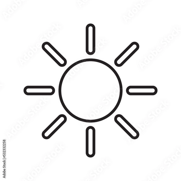 Fototapeta Graphic flat sun icon for your design and website