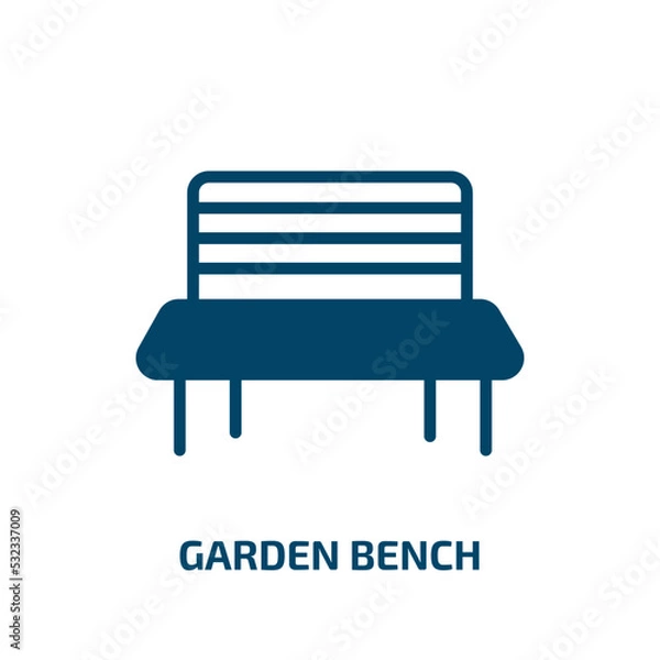 Fototapeta garden bench icon from agriculture farming and gardening collection. Filled garden bench, garden, bench glyph icons isolated on white background. Black vector garden bench sign, symbol for web design