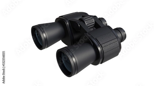 Fototapeta black binoculars, 3d rendering