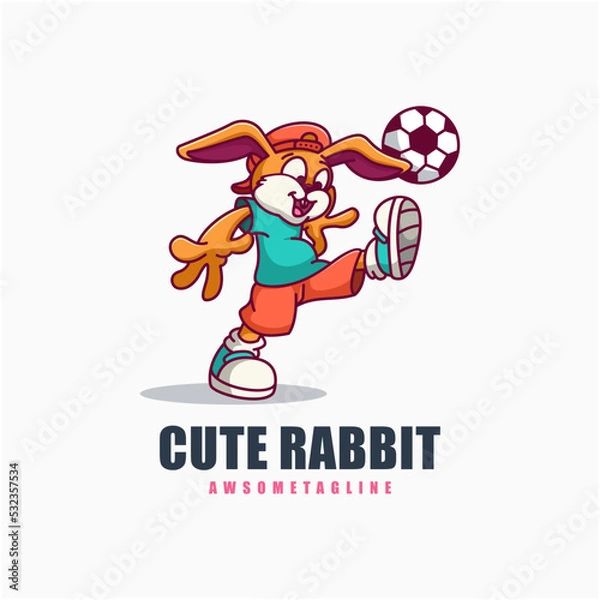 Obraz cute rabbit character mascot design