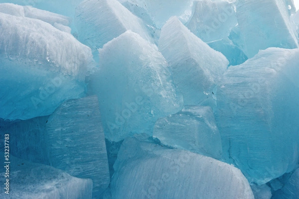 Fototapeta Ice blocks from fresh water for fine background