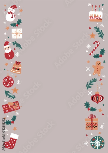 Fototapeta クリスマスのイラストのフレーム