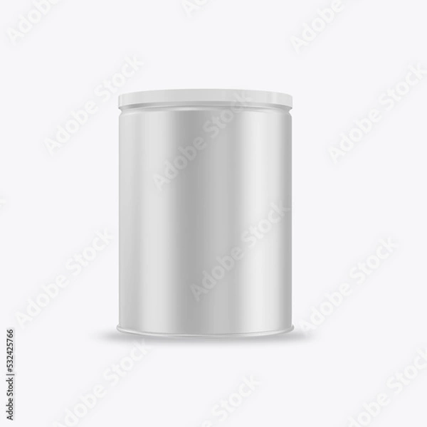 Fototapeta Food Metallic Can Mockup. 3D render