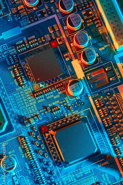 Obraz Electronic circuit board close up.	