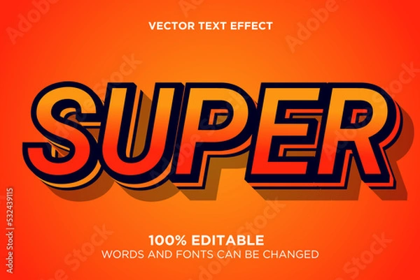 Fototapeta Editable text effect super design