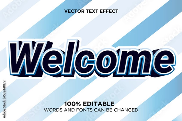 Fototapeta Editable text effect welcome text design