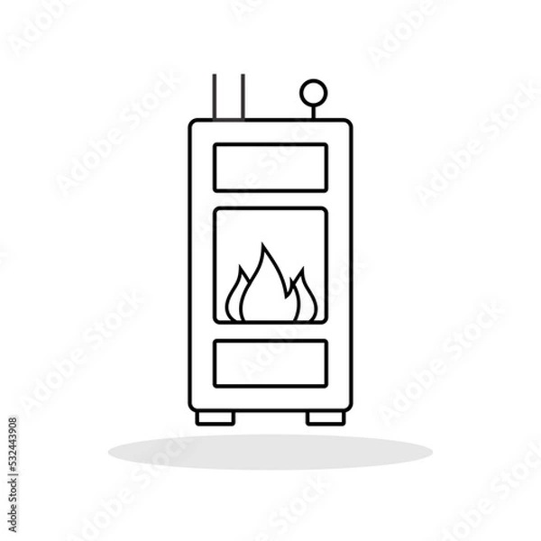Obraz Solid fuel boiler icon in trendy flat style. House central heater symbol for your web site design, logo, app, UI Vector EPS 10.
