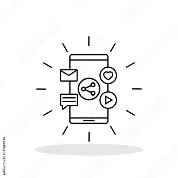 Obraz Brand engagement icon in flat style. Social media symbol for your web site design, logo, app, UI Vector EPS 10.