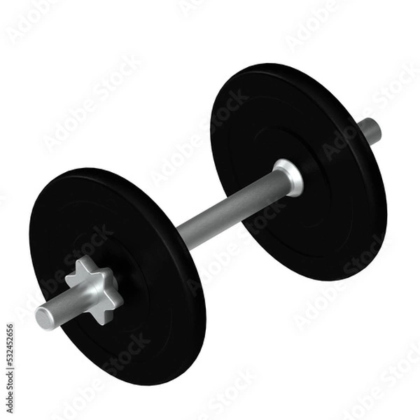 Fototapeta 3D rendering illustration of a dumbbell gym equipment