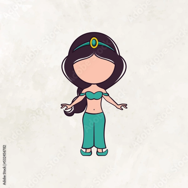 Obraz Cute faceless princess character vector