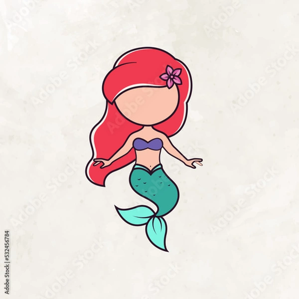 Obraz Cute faceless princess character vector