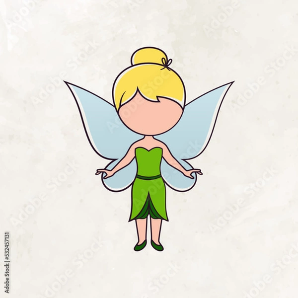 Fototapeta Cute faceless princess character vector