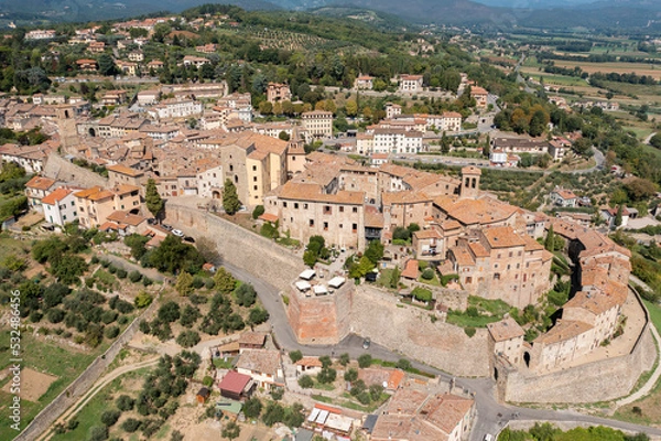Obraz side aerial view of the town of anghiari tuscany