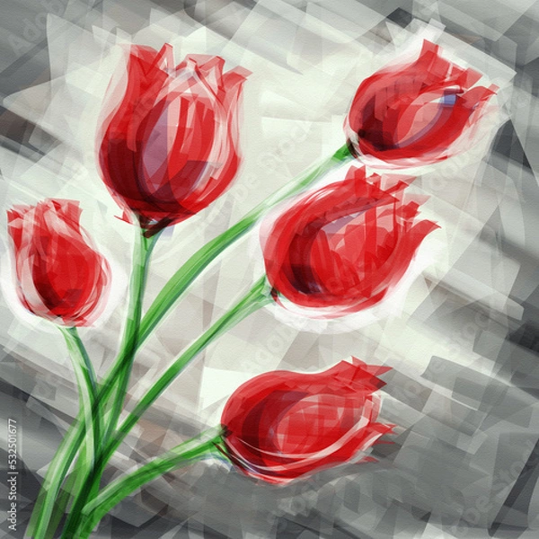 Obraz red tulips