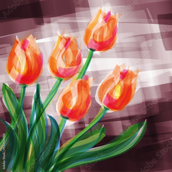 Obraz orange tulips