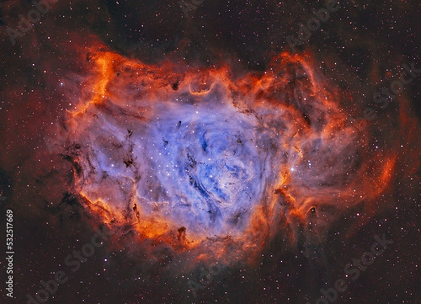 Obraz Fire burning in space / Lagoon Nebula 