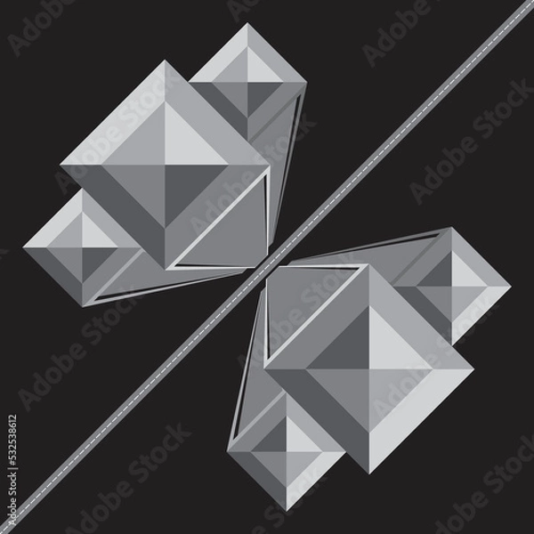 Fototapeta Twins tower with diamond style between the road