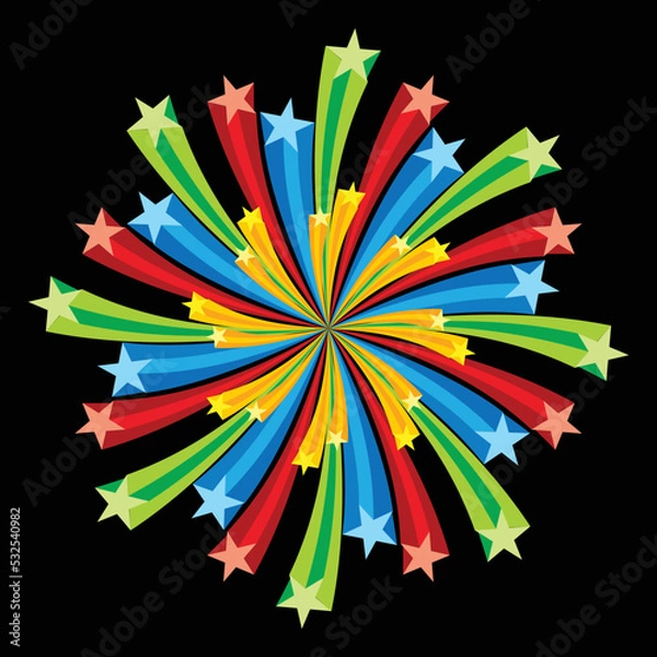 Fototapeta Colorful stars in the dark background