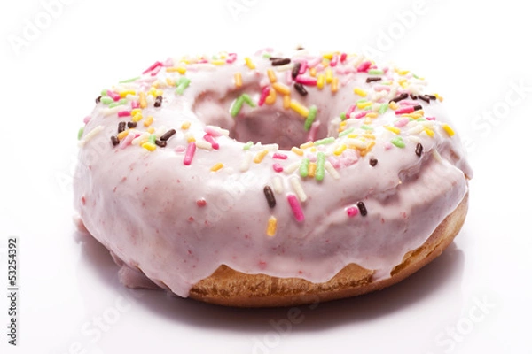 Fototapeta 白背景にドーナツのアップ
