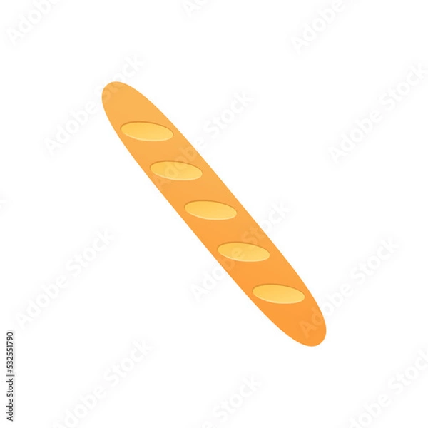 Obraz French baguette cartoon vector illustration