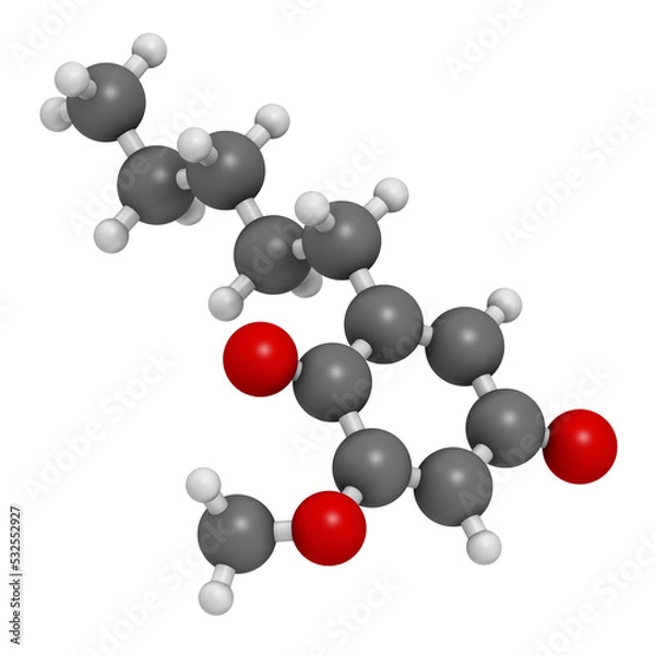 Fototapeta Primin primrose plant allergen molecule, 3D rendering.