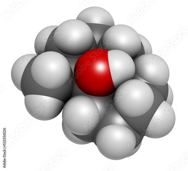 Fototapeta Geosmin earthy flavor molecule, 3D rendering. Responsible for the typical taste of beetroot. Atoms are represented as spheres with conventional color coding