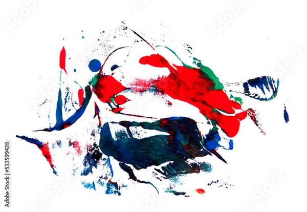 Fototapeta Paint spill with mysterious shapes