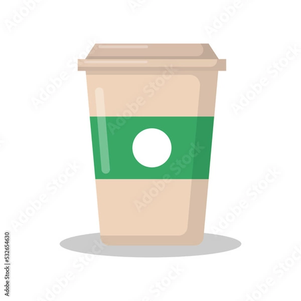 Fototapeta Vector graphic of coffee cup. Starbucks coffee illustration with flat design style. Suitable for content design assets