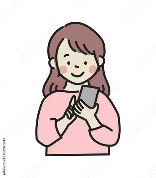 Fototapeta スマートフォンを使う若い女性