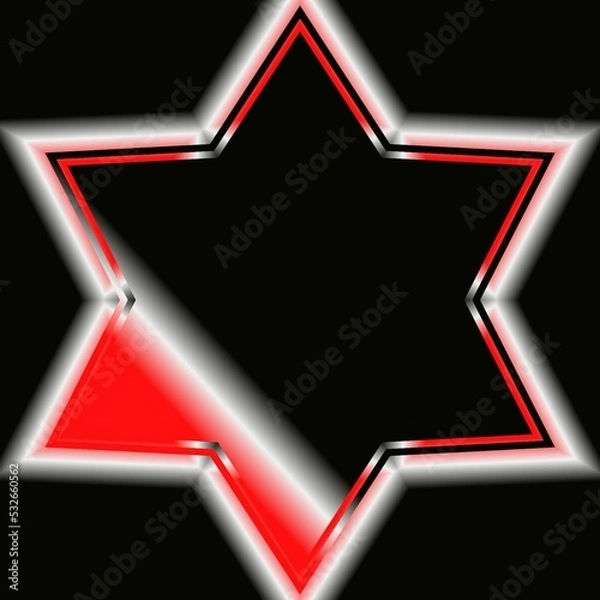 Obraz red star on black background