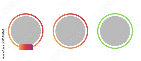 Fototapeta Blank avatar round frame set