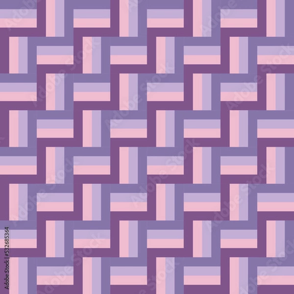Fototapeta Seamless pattern oblique purple pink violet pastel shades segments basketry, wickerwork, wicker