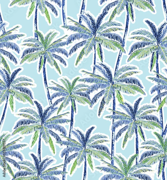Obraz Hand draw Palm Seamless Pattern Print 