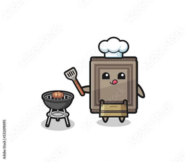 Obraz carpet barbeque chef with a grill