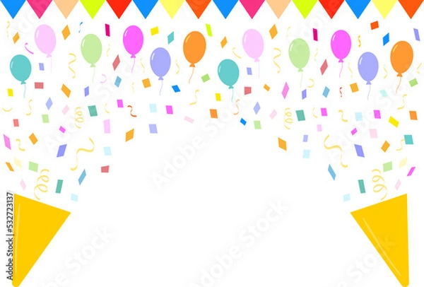 Obraz Holiday congratulation banner design Fireworks and garland Party holiday background template.