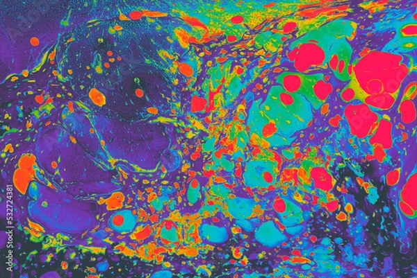 Fototapeta Abstract creative marble pattern texture. Traditional art of Ebru marbling
