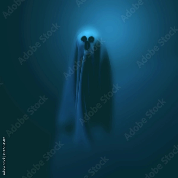 Obraz Ghost isolated on black background. 3D render illustration.