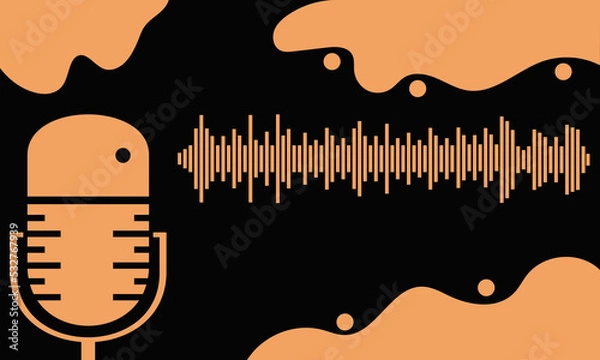 Fototapeta Abstract Podcast Flat color, background vector. Cover designs, banners, website, and social media. 