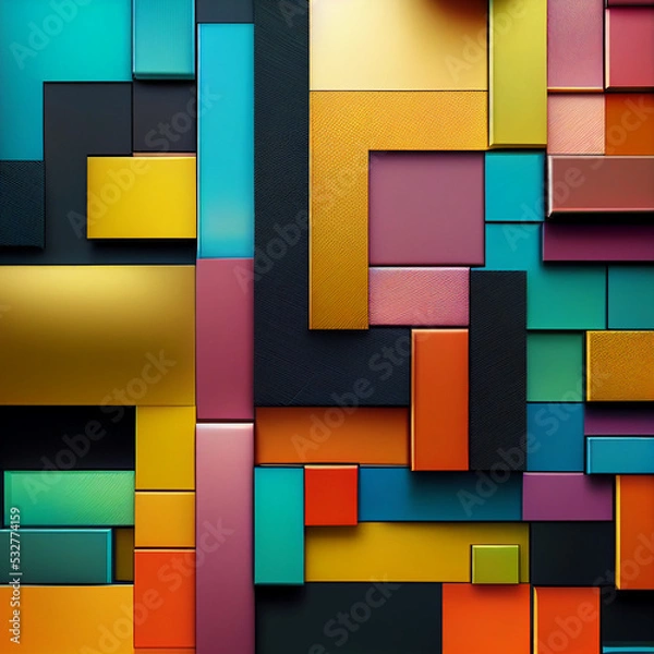 Fototapeta Abstract 3d Multi Colored background